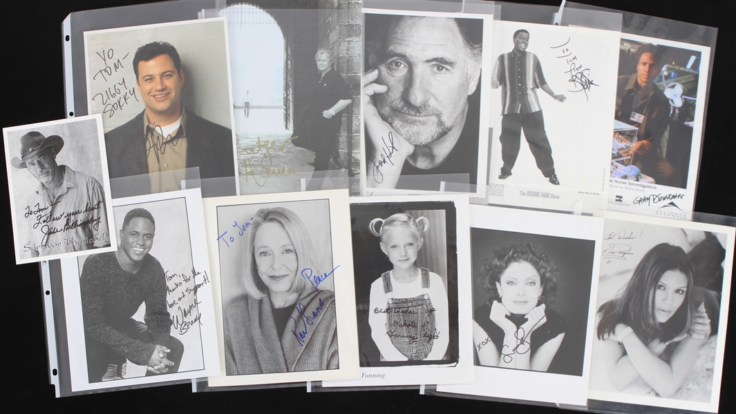 Autographed 3x5, 5x7, and 8x10 Photos featuring Robin Williams, Dave Thomas, Tommy Chong, Tara Strong, Tommy Hilfiger, Heidi Fliess, Wayne Brady and More (Lot of 46)