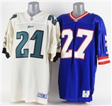 1997 Bobby Taylor Rodney Hampton Eagles/Giants Signed Jerseys - Lot of 2 (MEARS LOA/JSA)