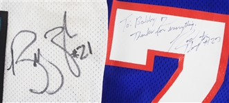 1997 Bobby Taylor Rodney Hampton Eagles/Giants Signed Jerseys - Lot of 2 (MEARS LOA/JSA)