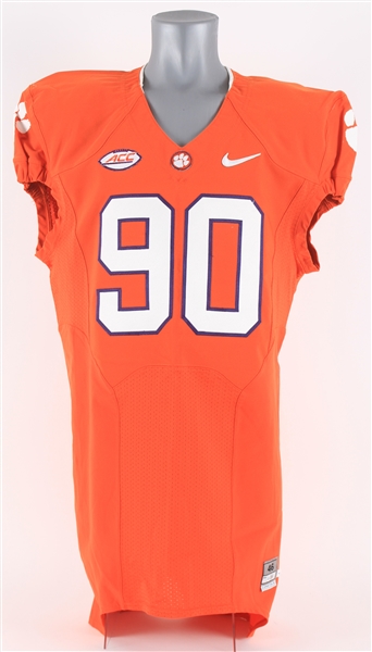2015 Shaq Lawson Clemson Tigers Game Worn Home Jersey (MEARS LOA/Fanatics)