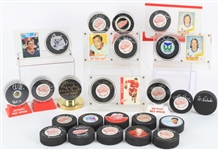1980s-90s Signed Hockey Puck Collection - Lot of 23 w/ & More (JSA)