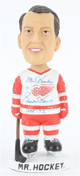 2000s Gordie Howe Detroit Red Wings Signed 8" Mr. Hockey Bobblehead (JSA)