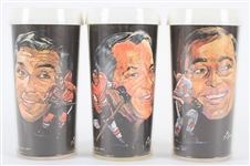 1971 Gordie Howe Alex Delvecchio Frank Mahovlich Detroit Red Wings Pro Star Portraits Drinking Cups - Lot of 3