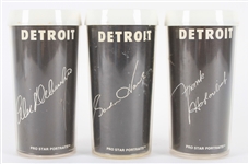 1971 Gordie Howe Alex Delvecchio Frank Mahovlich Detroit Red Wings Pro Star Portraits Drinking Cups - Lot of 3
