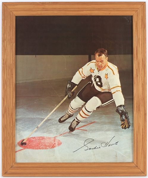 1966-67 Gordie Howe Detroit Red Wings 19" x 23" Framed General Mills Store Display