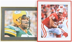 2000s Mark Tauscher Packers/Badgers Signed 20" x 24" Framed Photos - Lot of 2 (JSA)