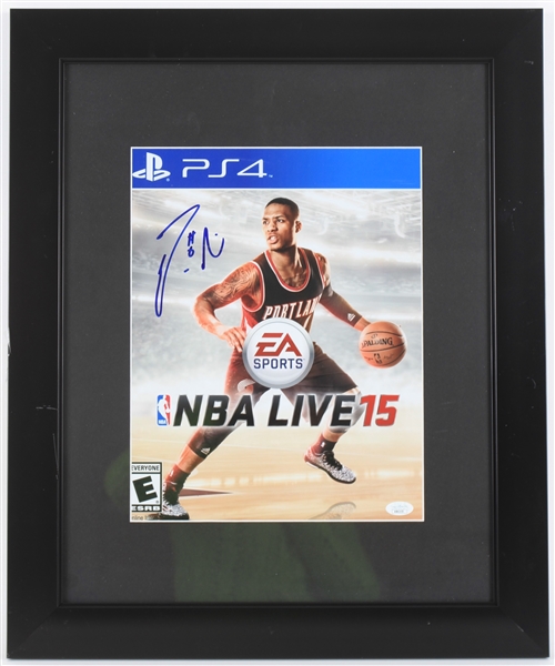 2015 Damian Lillard Portland Trail Blazers Signed 19" x 24" Framed NBA Live 15 Cover Blow Up (*JSA*)