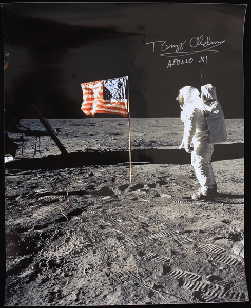 2000s Buzz Aldrin Apollo XI Astronaut Signed 16" x 20" Photo (JSA)