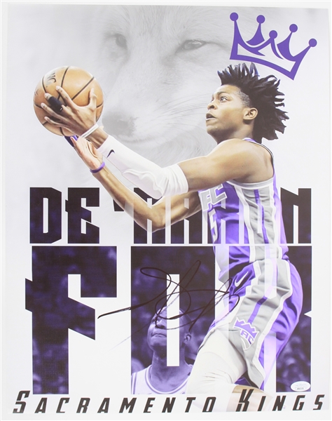 2020s DeAaron Fox Sacramento Kings Signed 16" x 20" Photo (*JSA*)