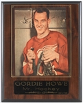 1990s Gordie Howe Detroit Red Wings 12" x 15" Mr. Hockey Plaque w/ Signed Photo (JSA)