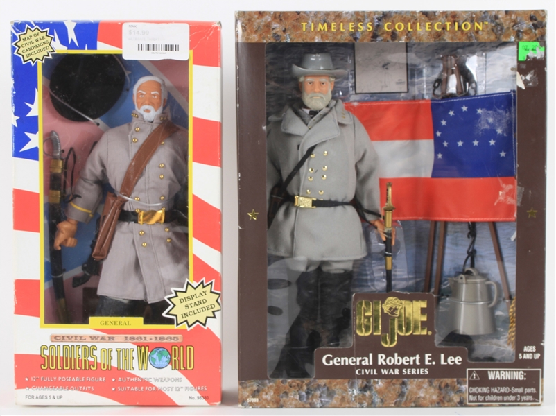1996-98 Robert E. Lee Civil War General MIB Action Figures - Lot of 2 w/ GI Joe Timeless Collection & Soldiers of the World