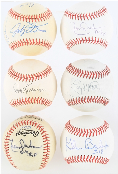 1980s-2000s Chicago Cubs Signed Baseballs - Lot of 6 w/ Leon Durham, Ernie Banks, Fergie Jenkins & More (JSA)