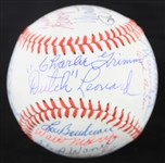 1977 Hall of Fame & Star Multi Signed ONL Feeney Baseball w/ 23 Signatures Including Bob Feller, Ernie Banks, Warren Spahn & More *JSA Full Letter*