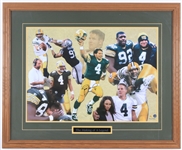 1990s Brett Favre Green Bay Packers "The Making of a Legend" Signed 31x39 Framed Print (Brett Favre Hologram)