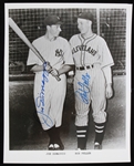 1930s-1950s Joe Dimaggio New York Yankees and Bob Feller Cleveland Indians Autographed 8x10 Photo (JSA)