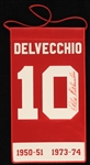 1951-1974 Alex Delvecchio Detroit Red Wings Autographed 10" Number Name Banner (JSA)