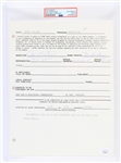 1982 Joe Montana San Francisco Forty Niners Signed Radio Contract (PSA Slabbed)