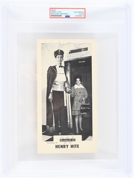 1915-1978 Henry Hite "Corn King Giant" Autographed 5x8 Photo (PSA Slabbed)