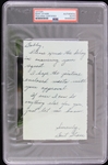 1956-1971 Bart Starr Green Bay Packers Signed Letter (PSA Slabbed)