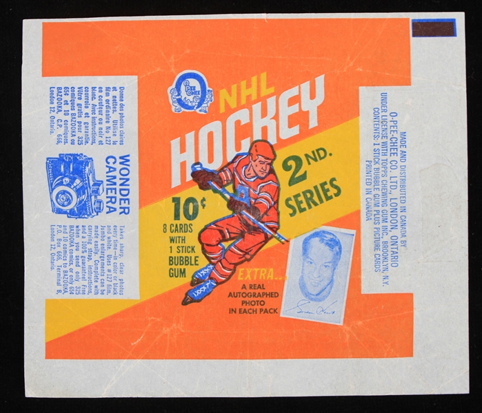 1970-71 O-Pee-Chee Hockey Trading Cards Series 2 Wrapper 