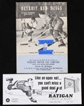 1953-1970s Automotive Dealership Advertisements Featuring the Detroit Red Wings and Gordie Howe (Lot of 2)