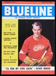 1956 Gordie Howe Detroit Red Wings on the Cover of Blueline Magazine