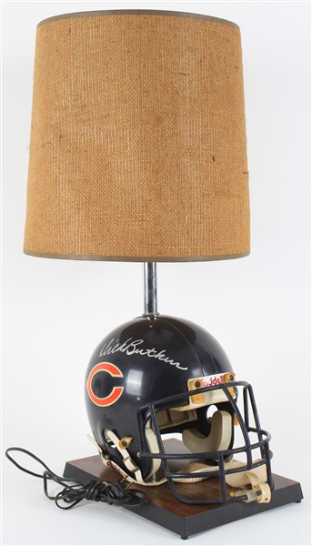 1970s Dick Butkus Gary Fencik Chicago Bears Signed Full Size Football Helmet Lamp (JSA)