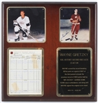 1989 Wayne Gretzky Gordie Howe Signed 15" x 16" Prototype NHL Points Record Display (JSA) 