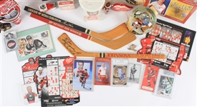 1980s-2000s Detroit Red Wings Souvenir Cups, Pinbacks, Mini Hockey Sticks and more (Lot of 50+)