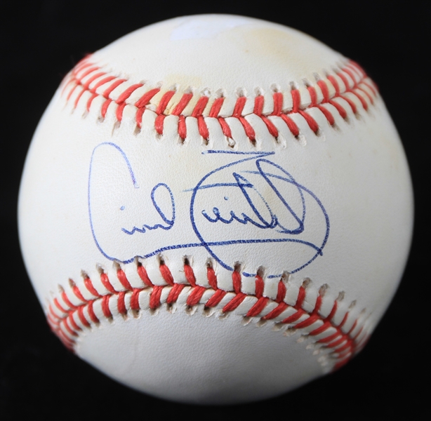 1990-92 Cecil Fielder Detroit Tigers Signed OAL Brown Baseball (JSA)