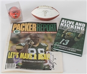 1990s-2000s Football Memorabilia - Lot of 3 w/ Mike Ditka Signed Mini Ball, Chestor Marcol Signed Book & Don Majkowski Signed Packer Report (JSA)