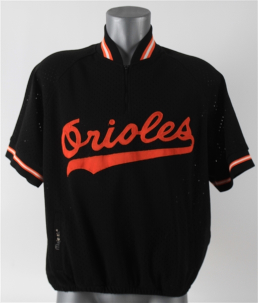 1980s Baltimore Orioles Half Zip Warm Up (MEARS LOA)