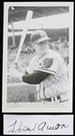 1953-1963 Del Crandell Milwaukee Braves Autographed 3x5 E.F Collins Black and White Photo and a Hank Aaron Cut Signature (Lot of 2)