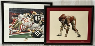 1970s-80s Merv Corning Football Framed 29x30 Limited Edition Lithographs (Lot of 4)