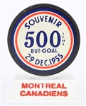 1955 Maurice Richard Montreal Canadiens 500th Career Goal To A Young Fan Commemorative Hockey Puck