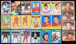 1960s-2000s Detroit Red Wings Hockey Trading Card Collection - Lot of 35 w/ Gordie Howe & More