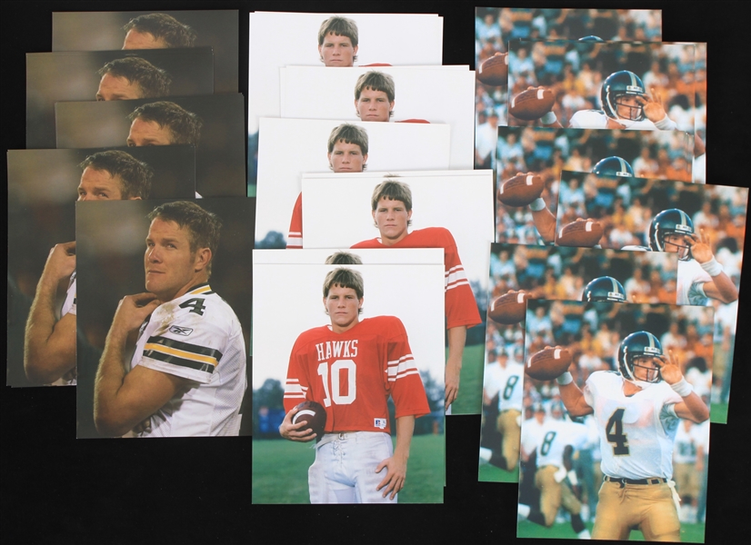 1990s-2000s Brett Favre Green Bay Packers / Southern Miss / High School 8" x 10" Photos - Lot of 32