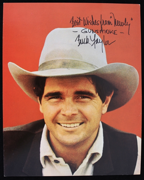 1960s Buck Taylor Newly Gunsmoke Facsimile Signed & Inscribed 8" x 10" Photo