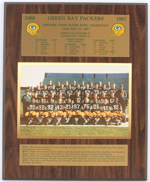 1966 Super Bowl I Champion Green Bay Packers 13" x 16" Team Photo Display