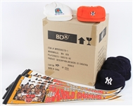 1990s-2000s CC Sabathia Bobble Heads, Chicago Bulls Pennants and Baseball Caps (Lot of 30)