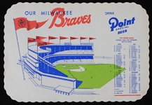 1957 Milwaukee Braves Dinner Table Placemat