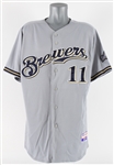 2009 Mike Rivera Milwaukee Brewers Game-Worn Jersey (MEARS LOA)
