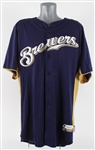 2011 Jerry Narron Milwaukee Brewers Batting Practice Jersey (MEARS LOA/MLB Hologram)