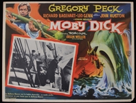 1956 Moby Dick 12.5" x 16.5" Spanish Language Lobby Card Movie Poster w/ Gregory Peck, Orson Welles, John Huston & More