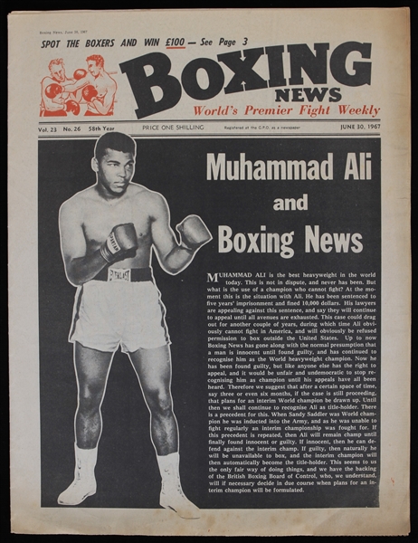 1967 Muhammad Ali World Heavyweight Champion Boxing News Weekly Newspaper (Troy Kinunen Collection)