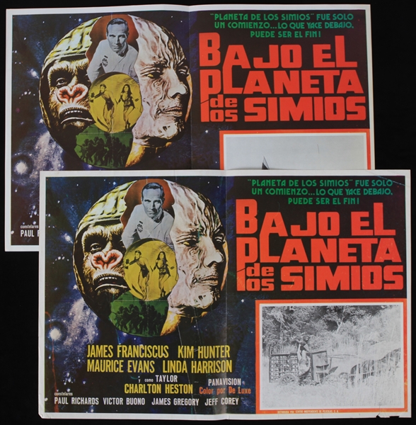 1970 Bajo El Planeta De Los Simios 15" x 22" Spanish Language Movie Posters - Lot of 2 