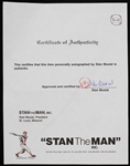1990s Stan Musial St. Louis Cardinals Signed Stan The Man COA (JSA)