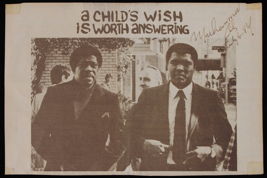 1984 Muhammad Ali World Heavyweight Champion Signed 5.5" x 8.5" A Childs Wish Is Worth Answering Cut (JSA/Troy Kinunen Collection)