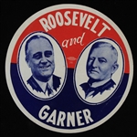 1930s Theodore Roosevelt and John Garner 6" Election Flyer