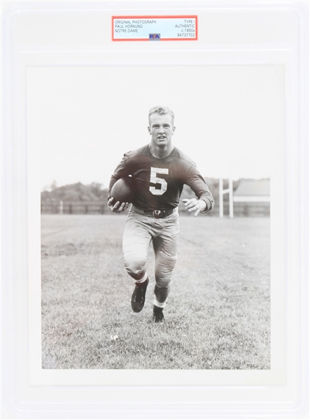 1956 Paul Hornung Notre Dame Fighting Irish Original 8" x 10" Type 1 Photograph (PSA Slabbed Authentic)